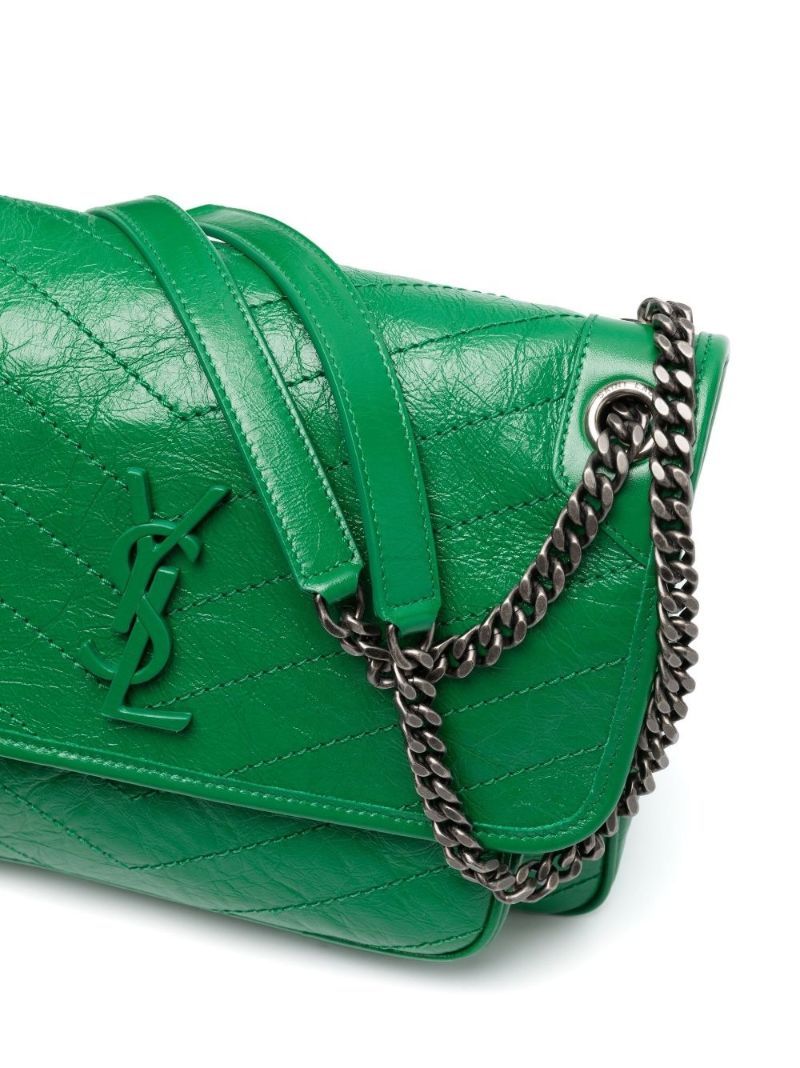 Green Niki Medium Leather Shoulder Bag