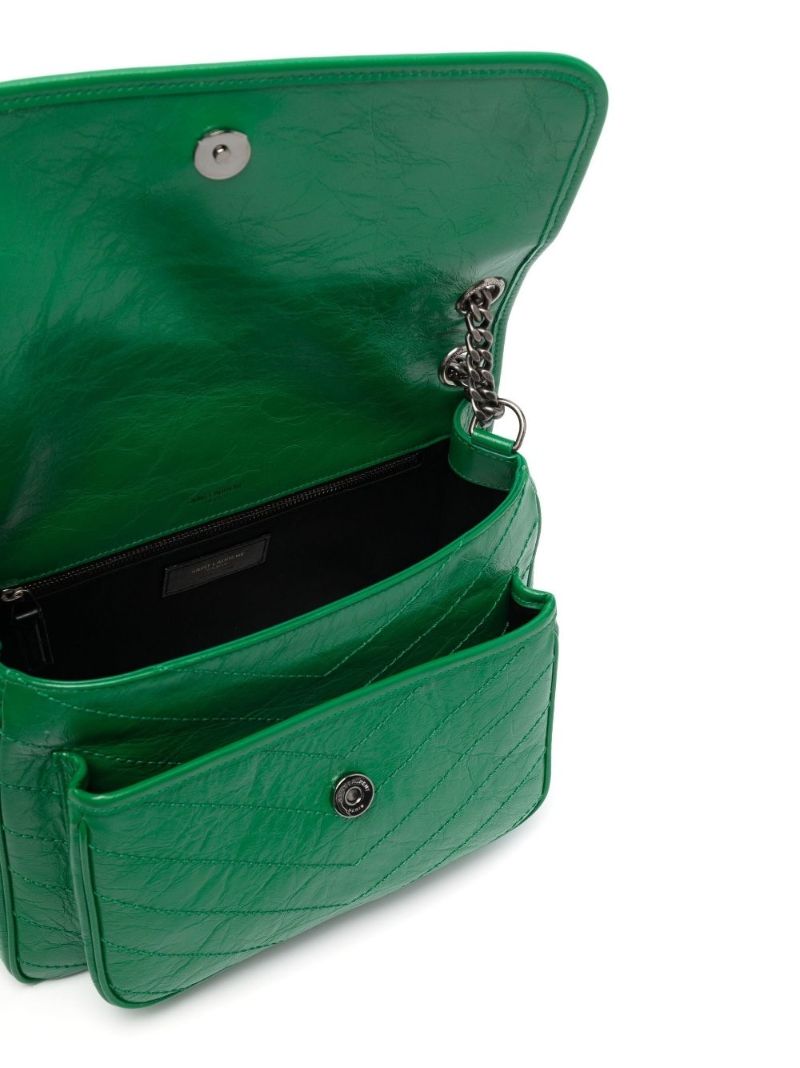 Green Niki Medium Leather Shoulder Bag