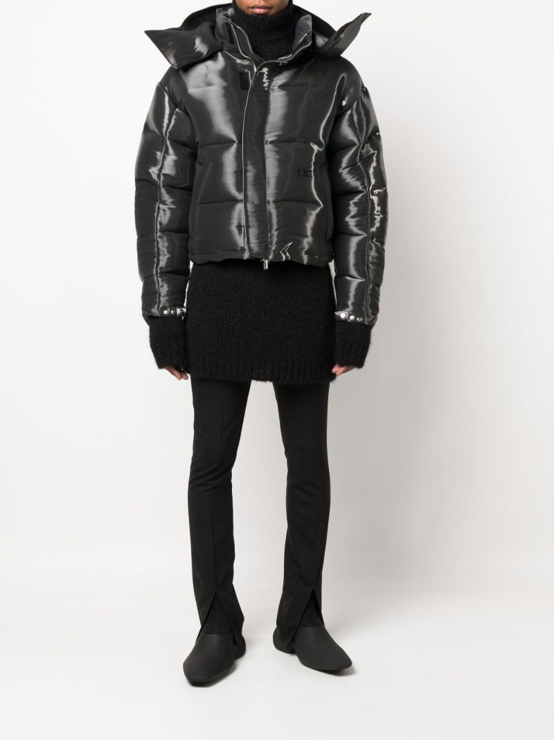 Grey Liquid Metal Down Jacket