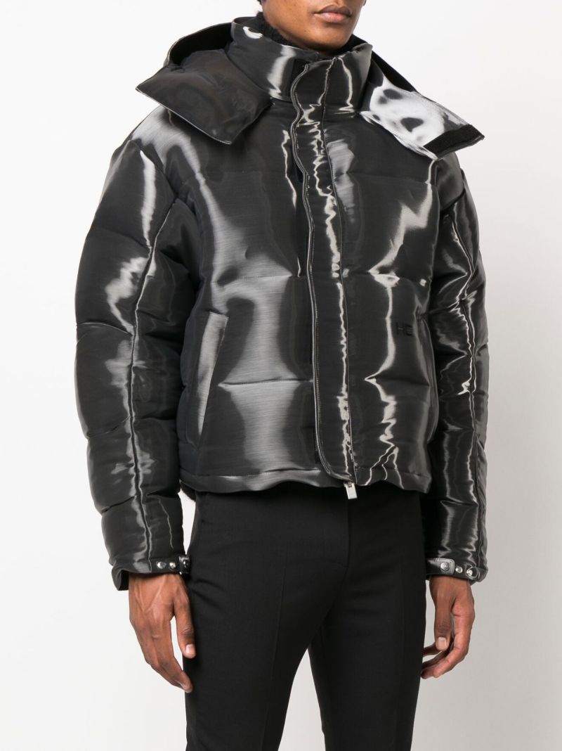 Grey Liquid Metal Down Jacket