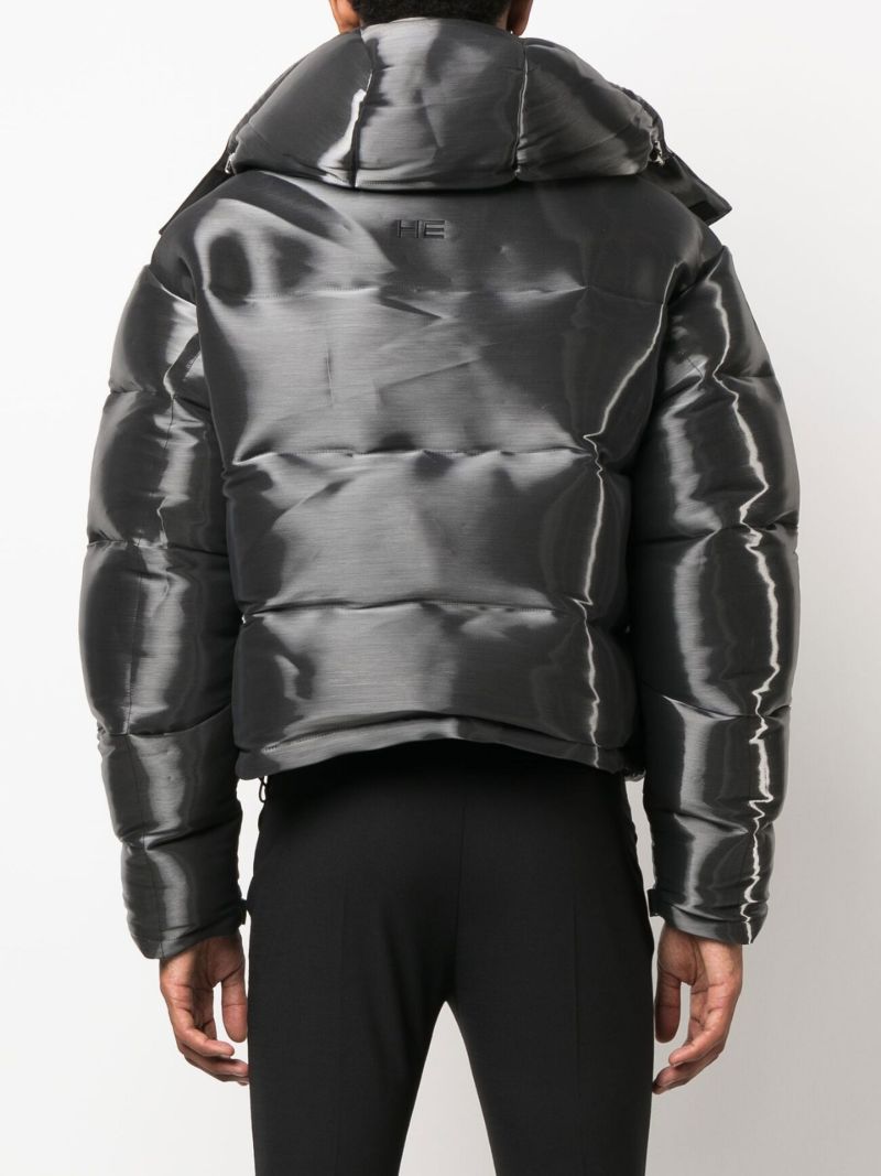 Grey Liquid Metal Down Jacket
