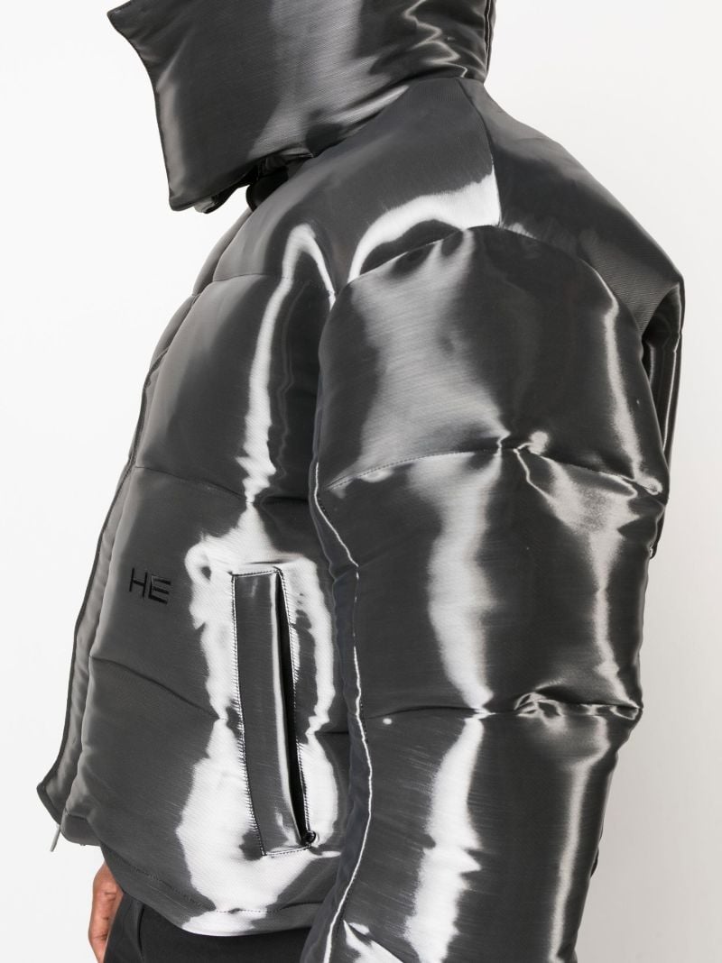 Grey Liquid Metal Down Jacket