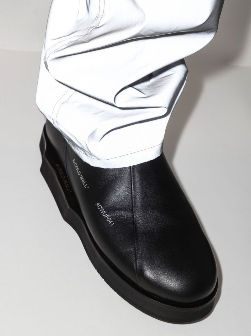 Black Geometric Model 3 Leather Loafers