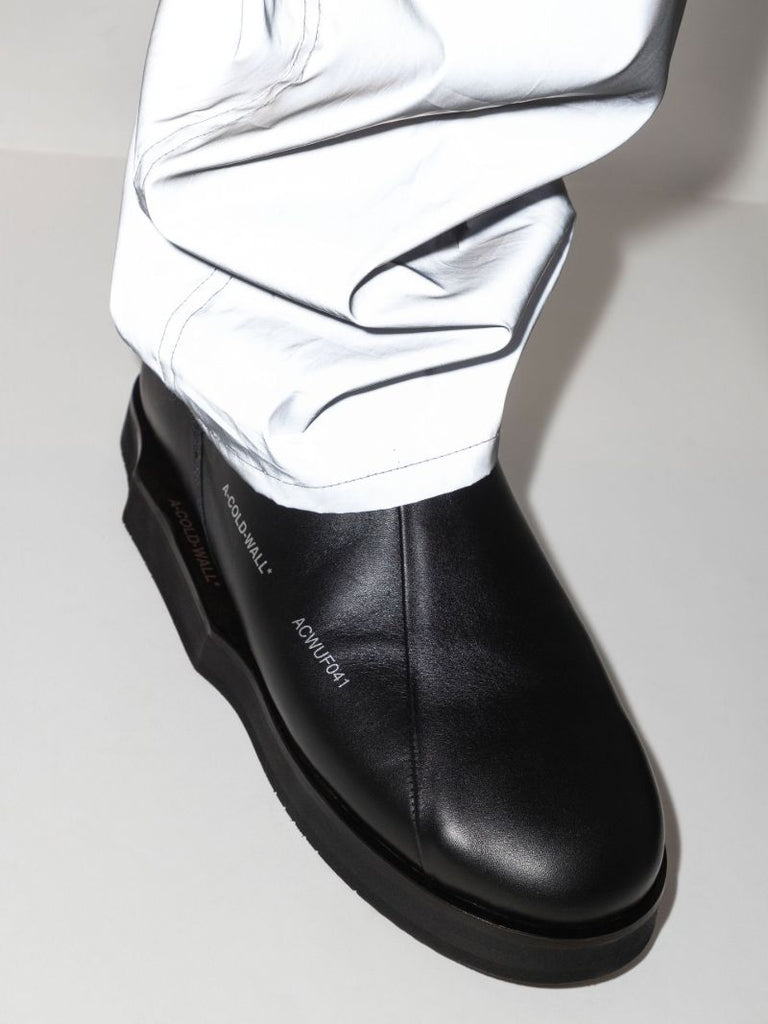 Black Geometric Model 3 Leather Loafers