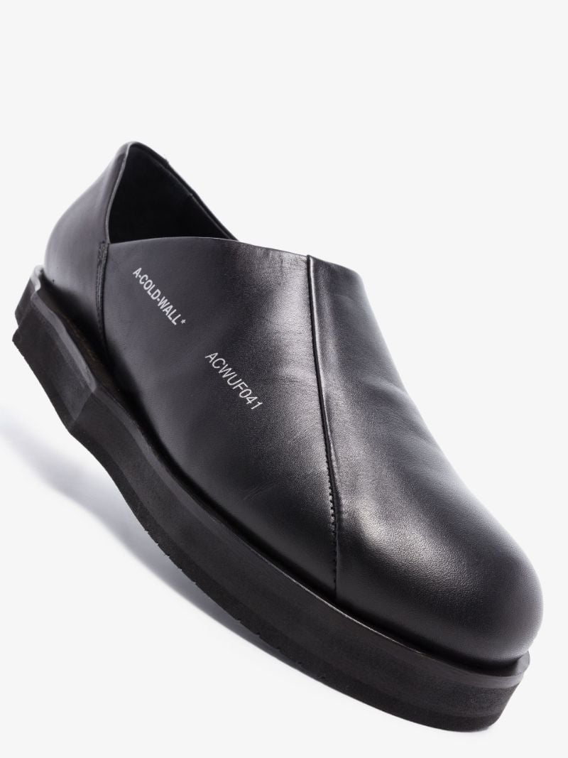 Black Geometric Model 3 Leather Loafers
