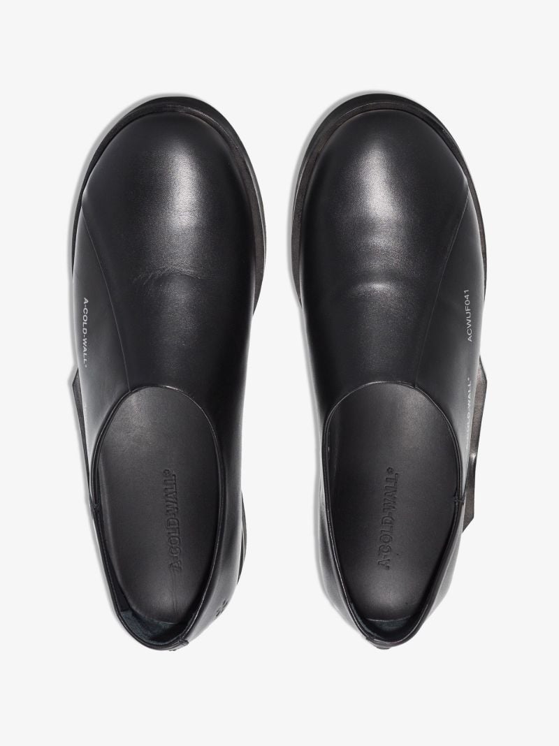 Black Geometric Model 3 Leather Loafers