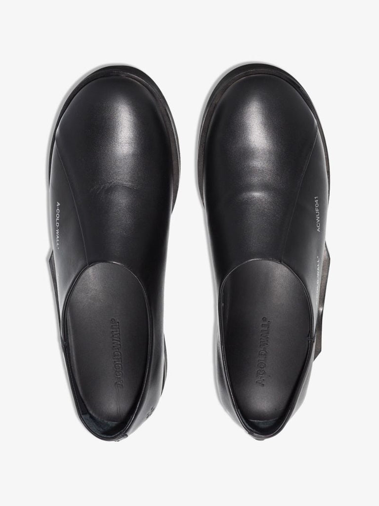 Black Geometric Model 3 Leather Loafers