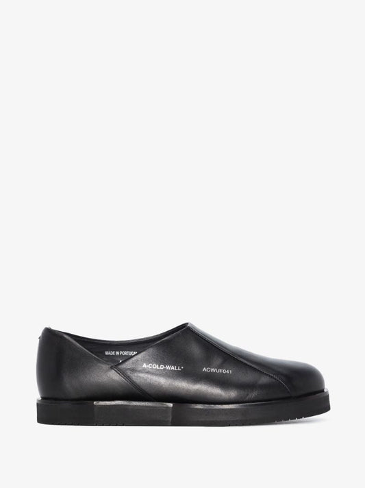 Black Geometric Model 3 Leather Loafers