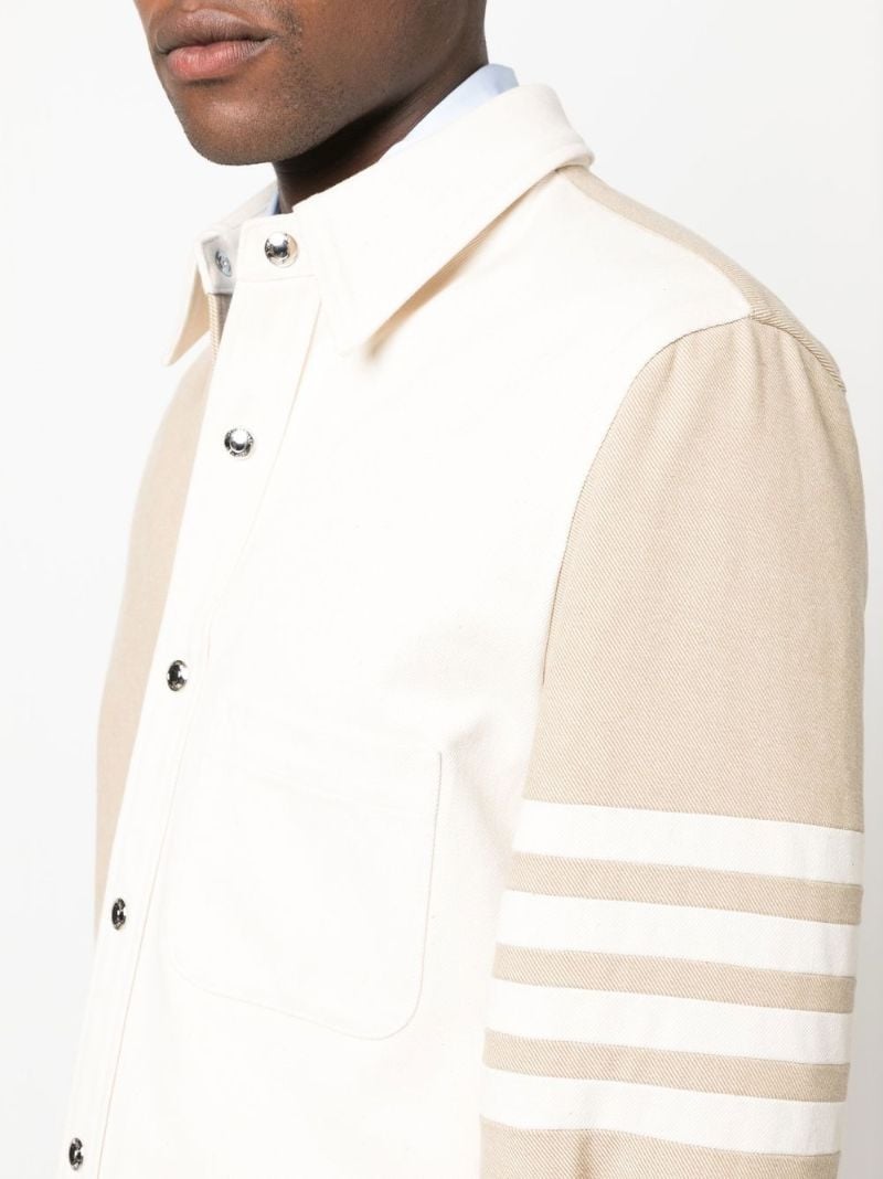 Neutral Fun-mix 4-bar Stripe Denim Shirt
