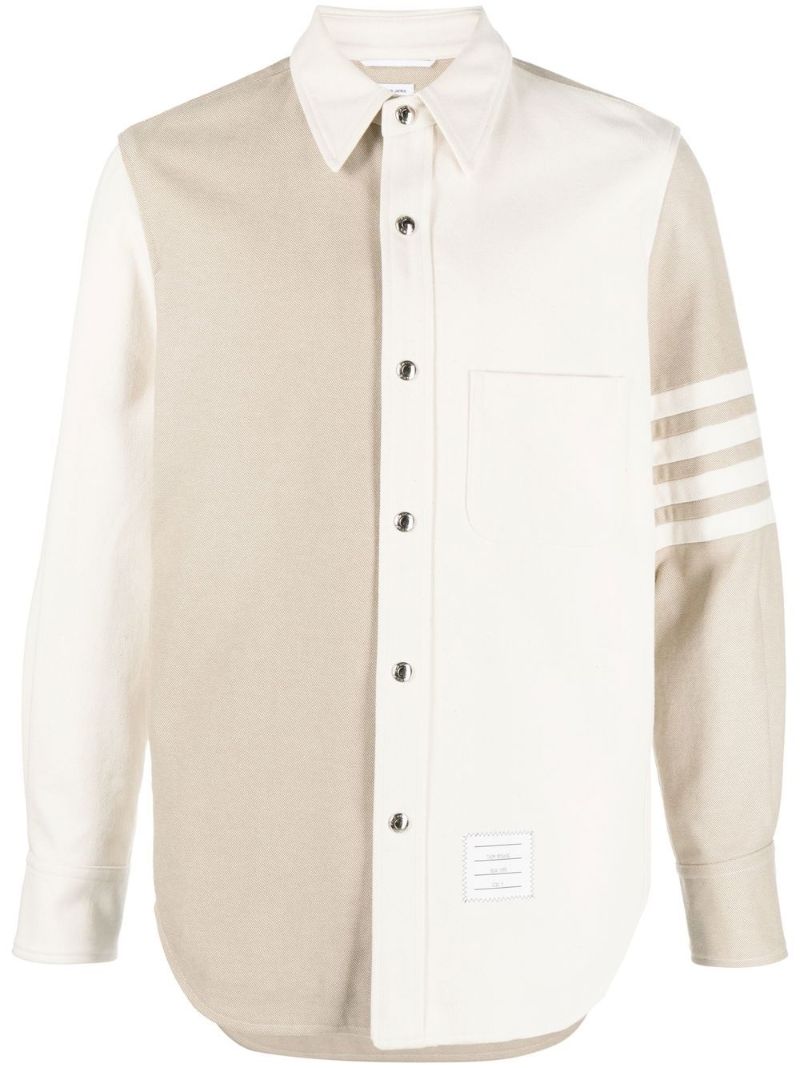 Neutral Fun-mix 4-bar Stripe Denim Shirt