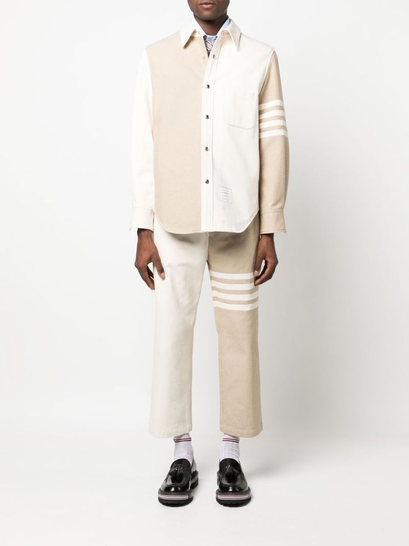 Neutral Fun-mix 4-bar Stripe Denim Shirt