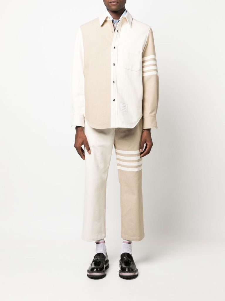 Neutral Fun-mix 4-bar Stripe Denim Shirt