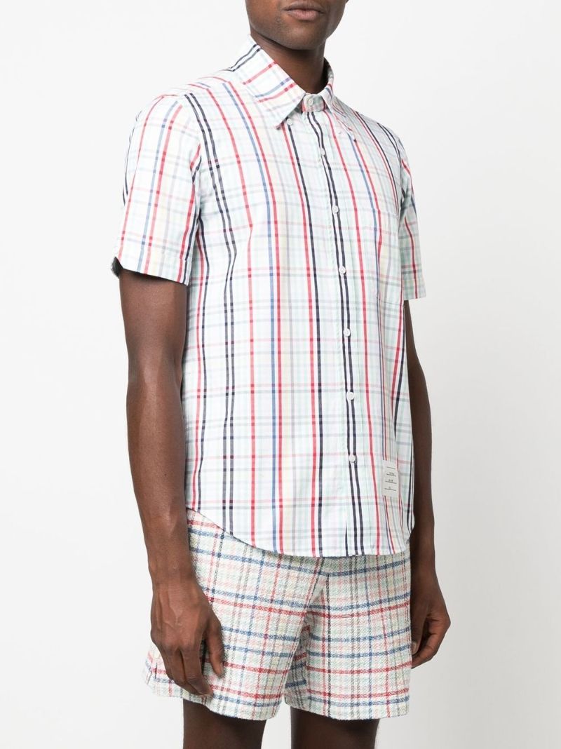 Multicoloured Gingham Check Cotton Shirt
