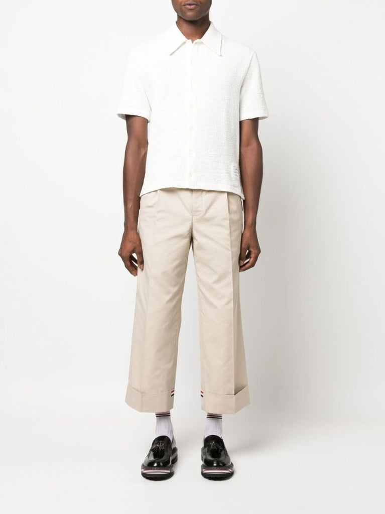 White Rwb Stripe Tweed Polo Shirt