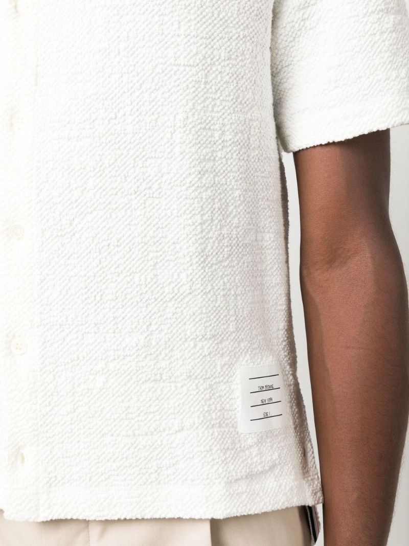 White Rwb Stripe Tweed Polo Shirt