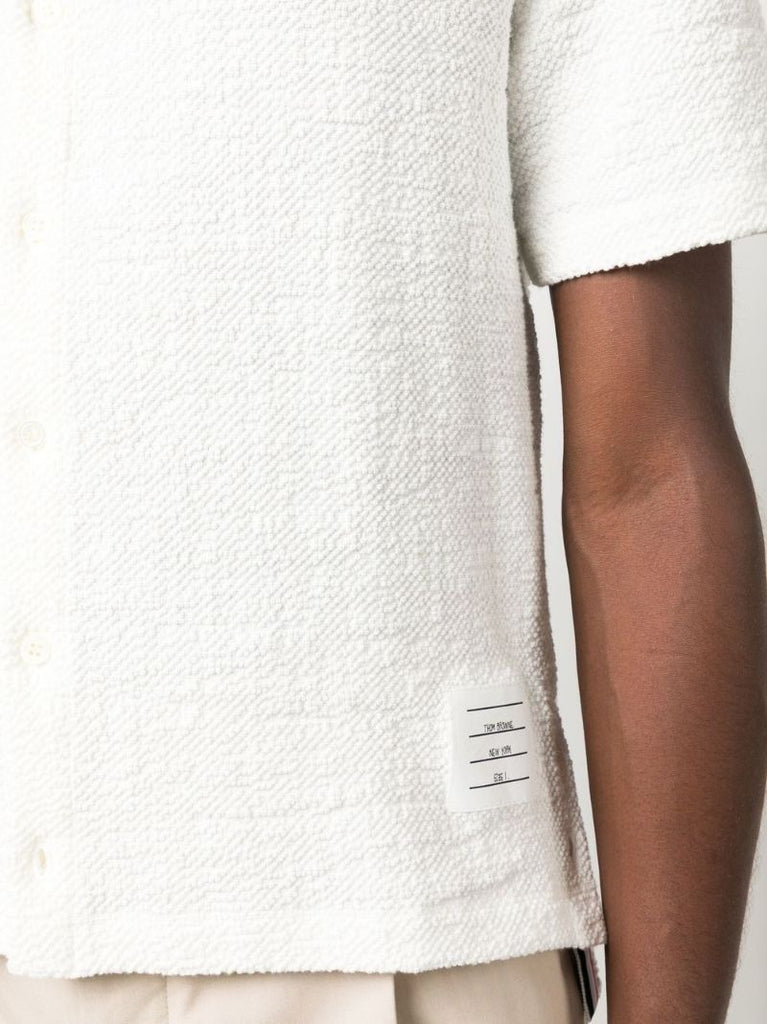 White Rwb Stripe Tweed Polo Shirt