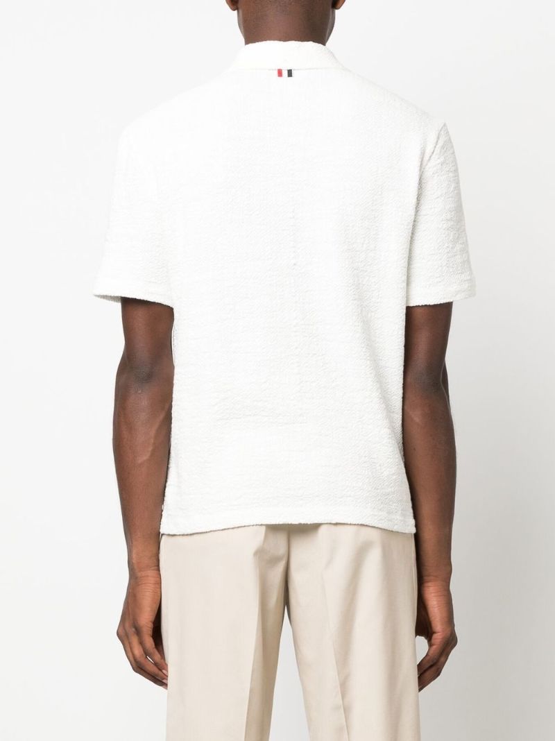 White Rwb Stripe Tweed Polo Shirt