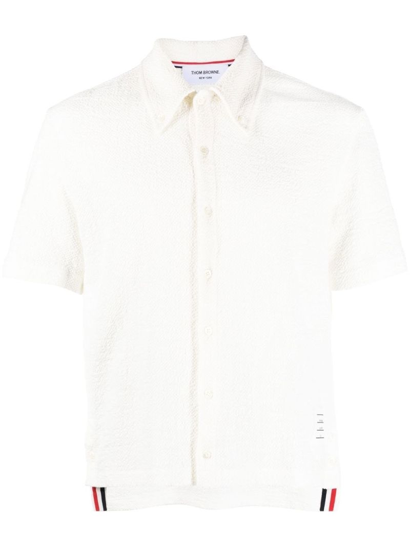 White Rwb Stripe Tweed Polo Shirt