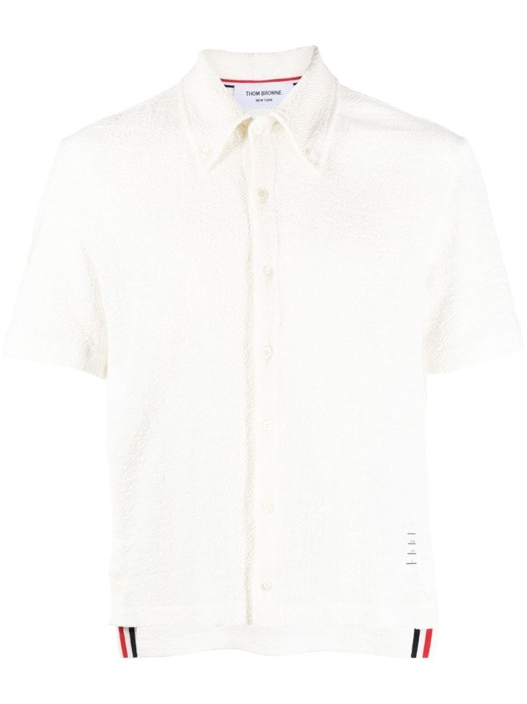White Rwb Stripe Tweed Polo Shirt