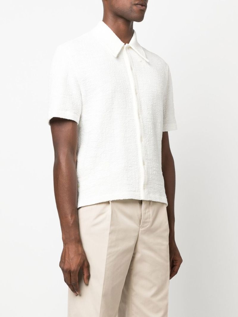 White Rwb Stripe Tweed Polo Shirt