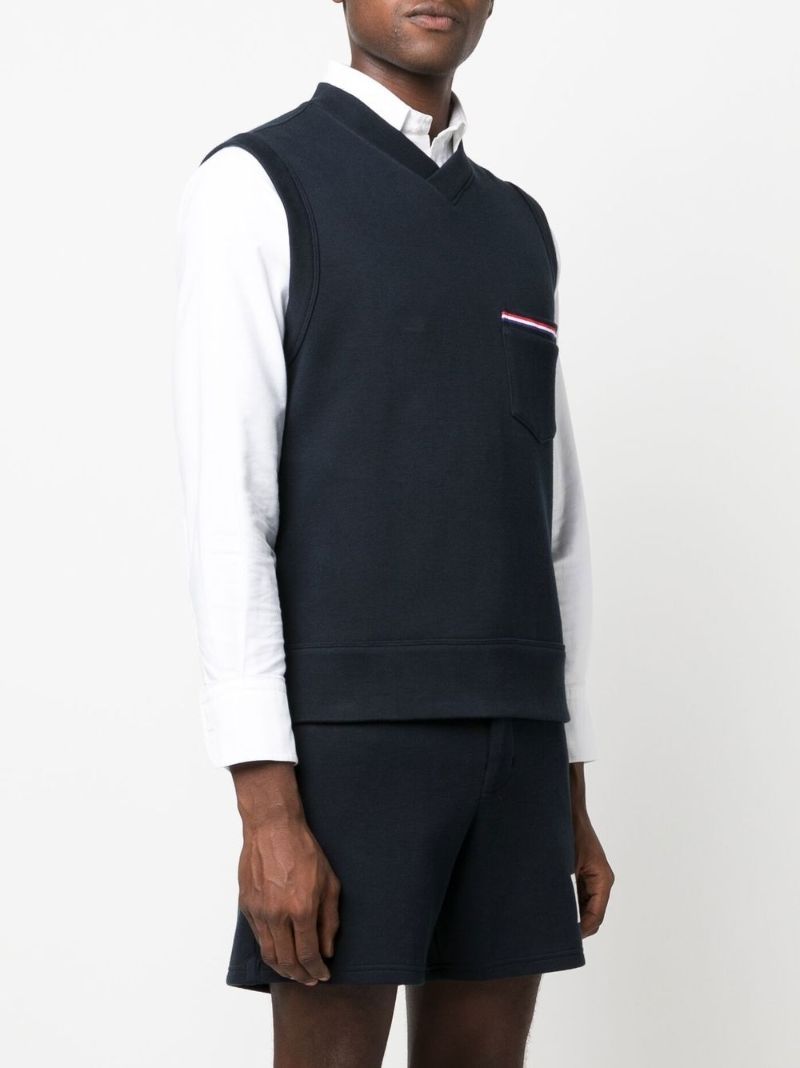Blue Rwb Stripe Knitted Vest