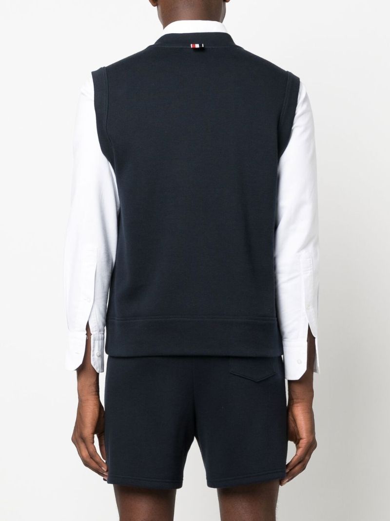 Blue Rwb Stripe Knitted Vest