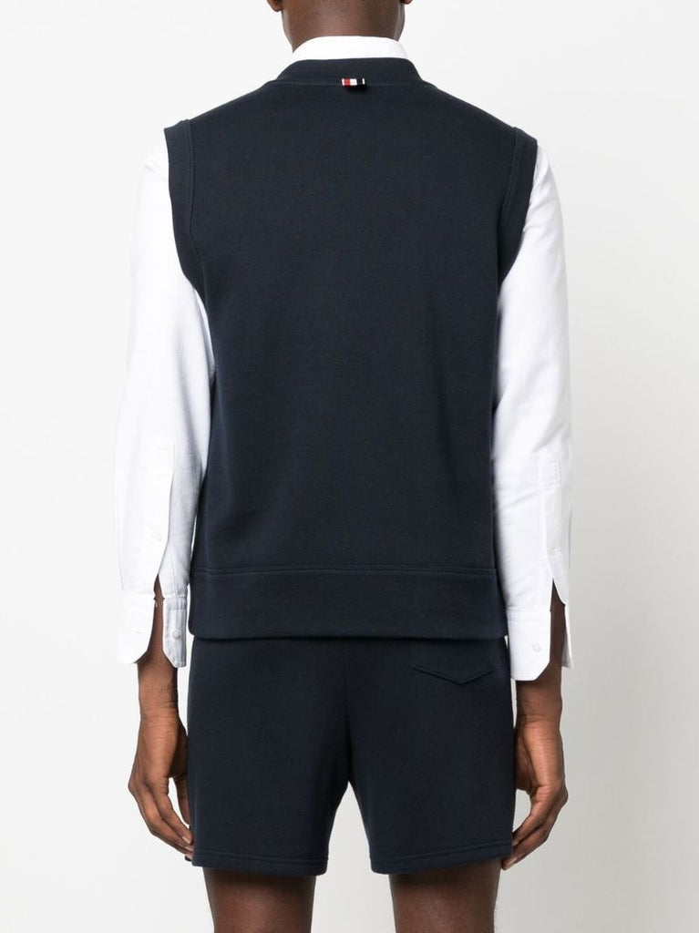 Blue Rwb Stripe Knitted Vest