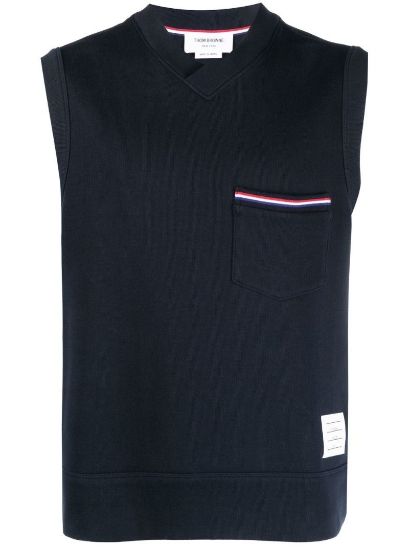 Blue Rwb Stripe Knitted Vest
