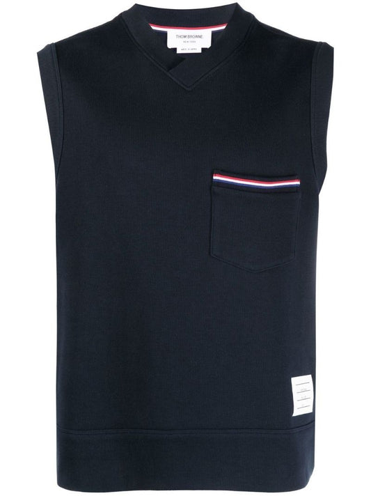 Blue Rwb Stripe Knitted Vest