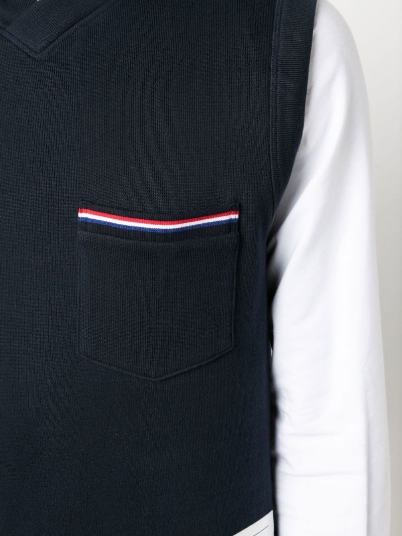 Blue Rwb Stripe Knitted Vest