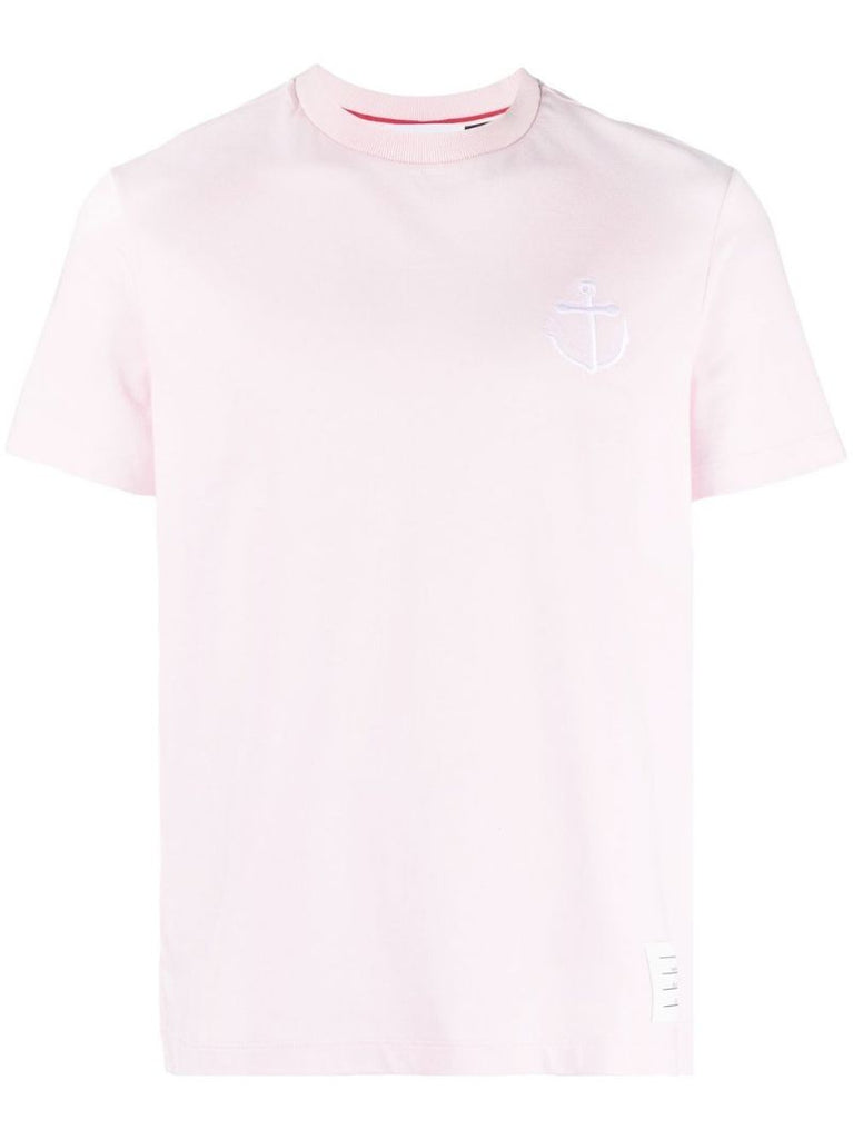 Pink Embroidered Anchor Cotton T-shirt