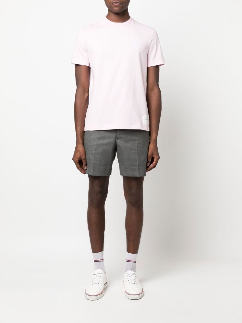 Pink Embroidered Anchor Cotton T-shirt