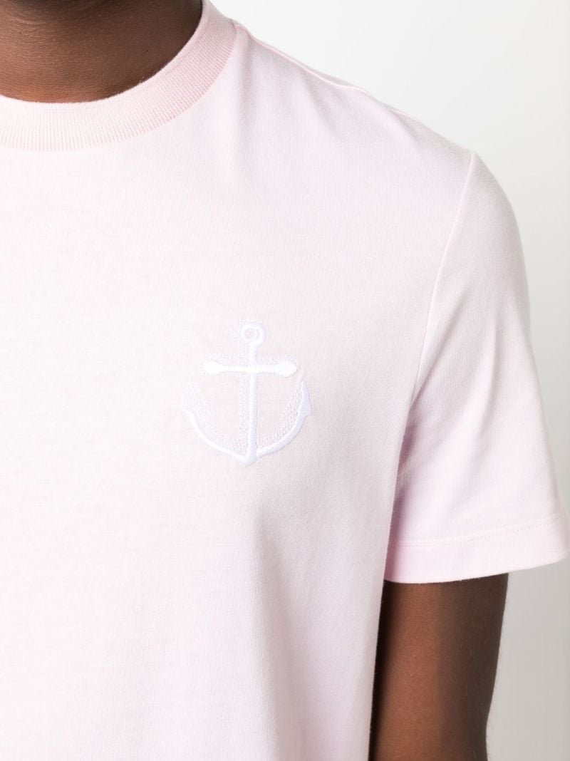 Pink Embroidered Anchor Cotton T-shirt