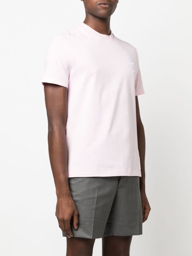 Pink Embroidered Anchor Cotton T-shirt