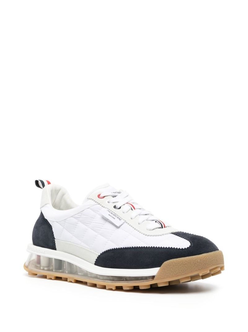 White and Blue Tech Runner Sneakers