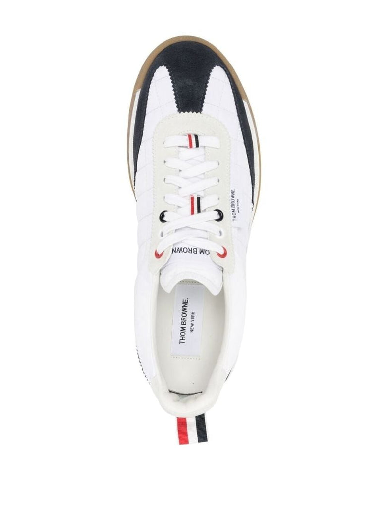 White and Blue Tech Runner Sneakers
