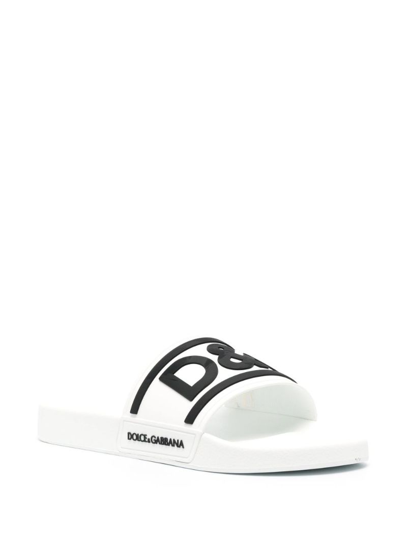 White Logo Embossed Slides
