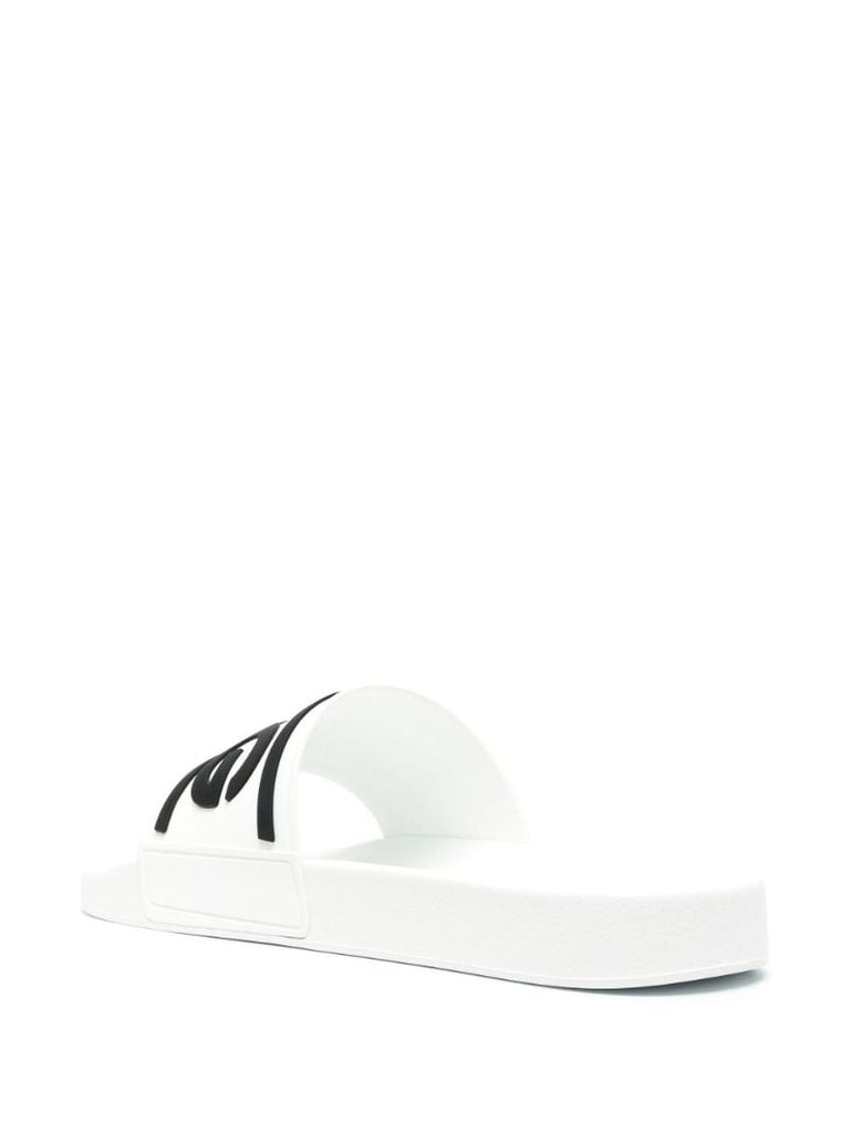 White Logo Embossed Slides