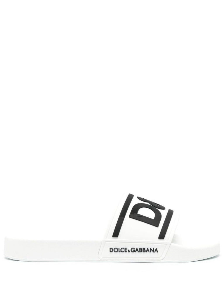 White Logo Embossed Slides