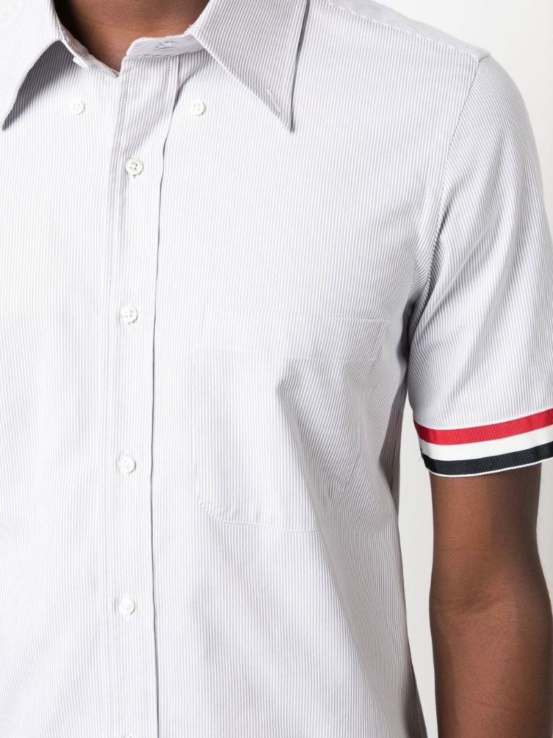 Grey Rwb Stripe Short Sleeve Shirt