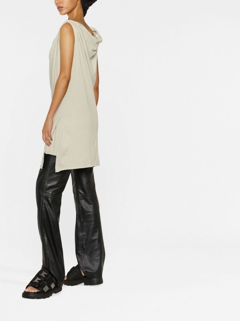 Neutral Toga Draped Cotton Mini Dress