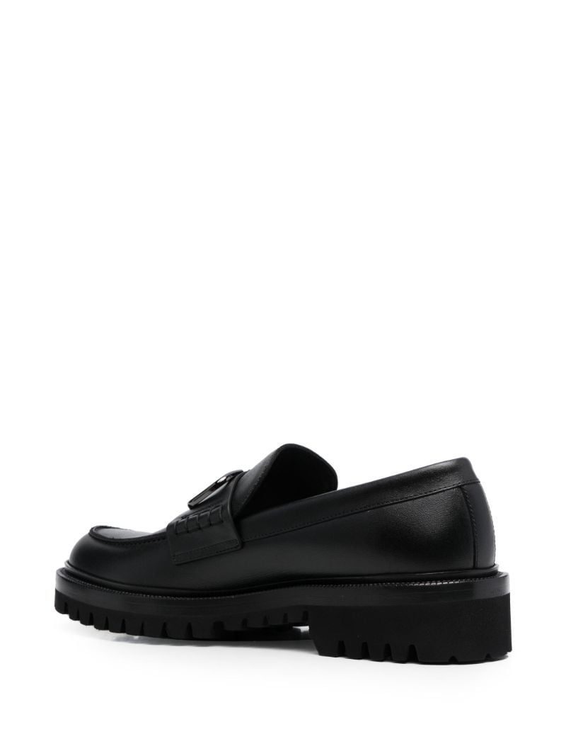 Black Vlogo Signature Leather Loafers
