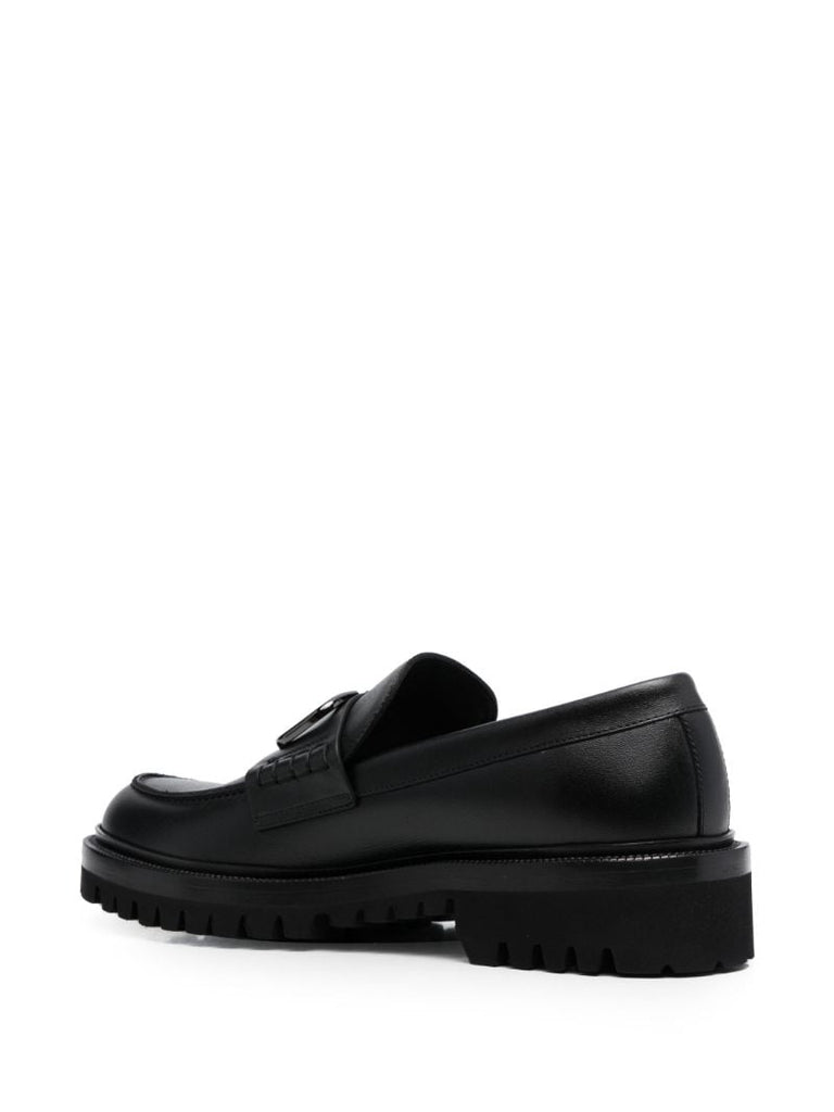 Black Vlogo Signature Leather Loafers