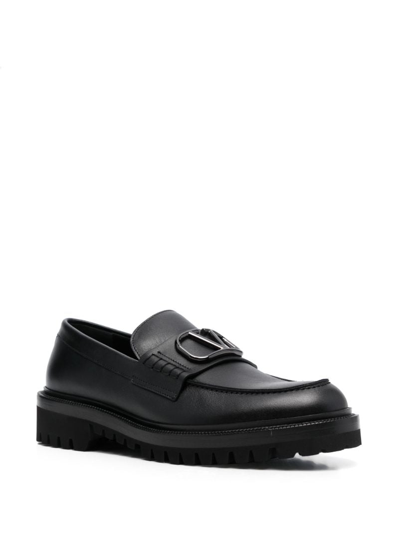 Black Vlogo Signature Leather Loafers