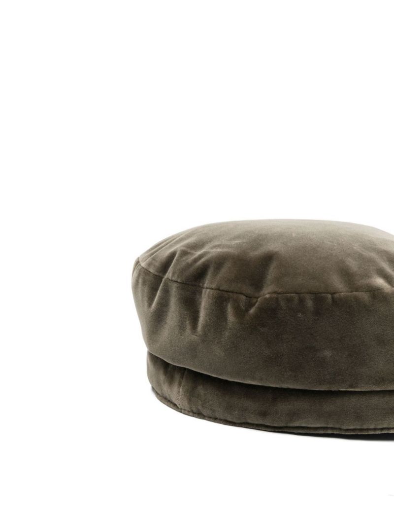 Green Abby Velvet Baker Boy Hat