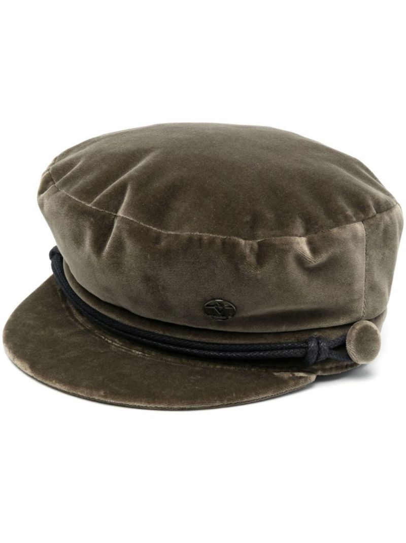 Green Abby Velvet Baker Boy Hat