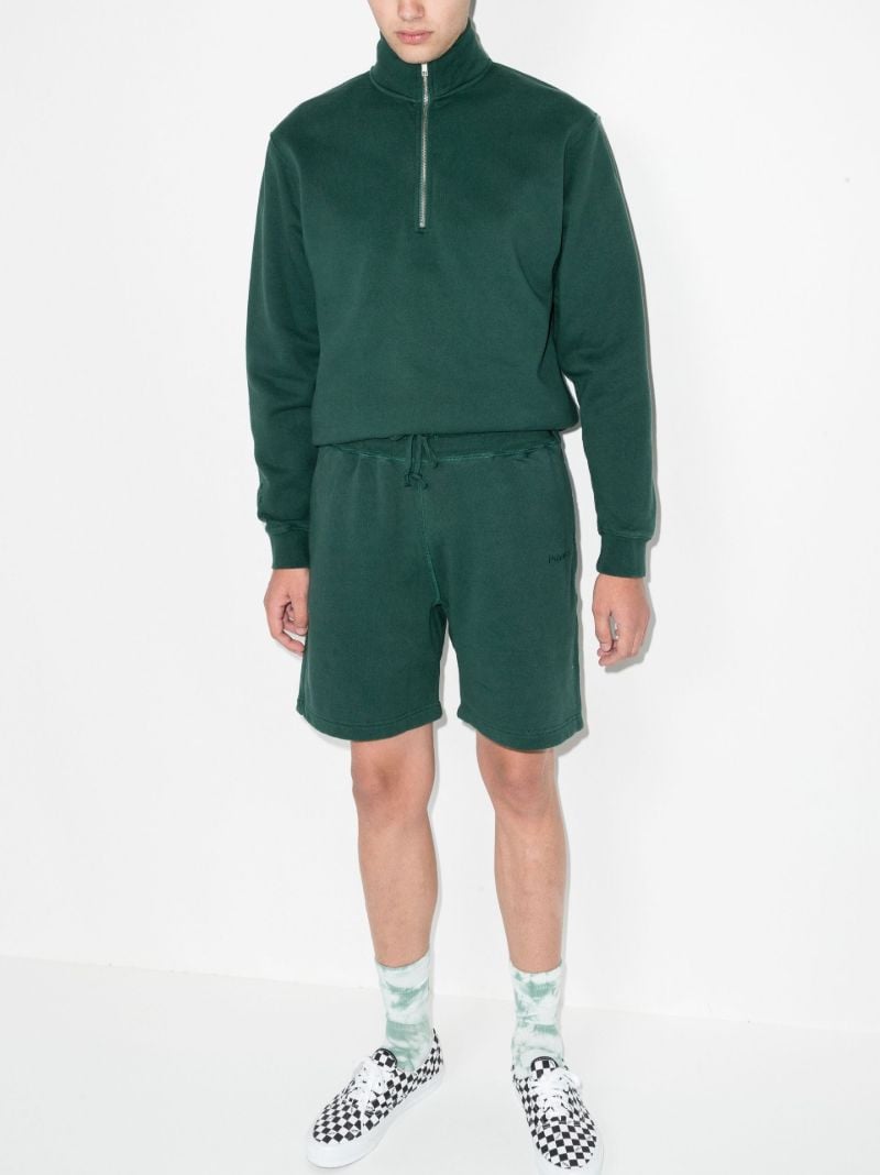 Green Jimmy Logo-embroidered Cotton Track Shorts