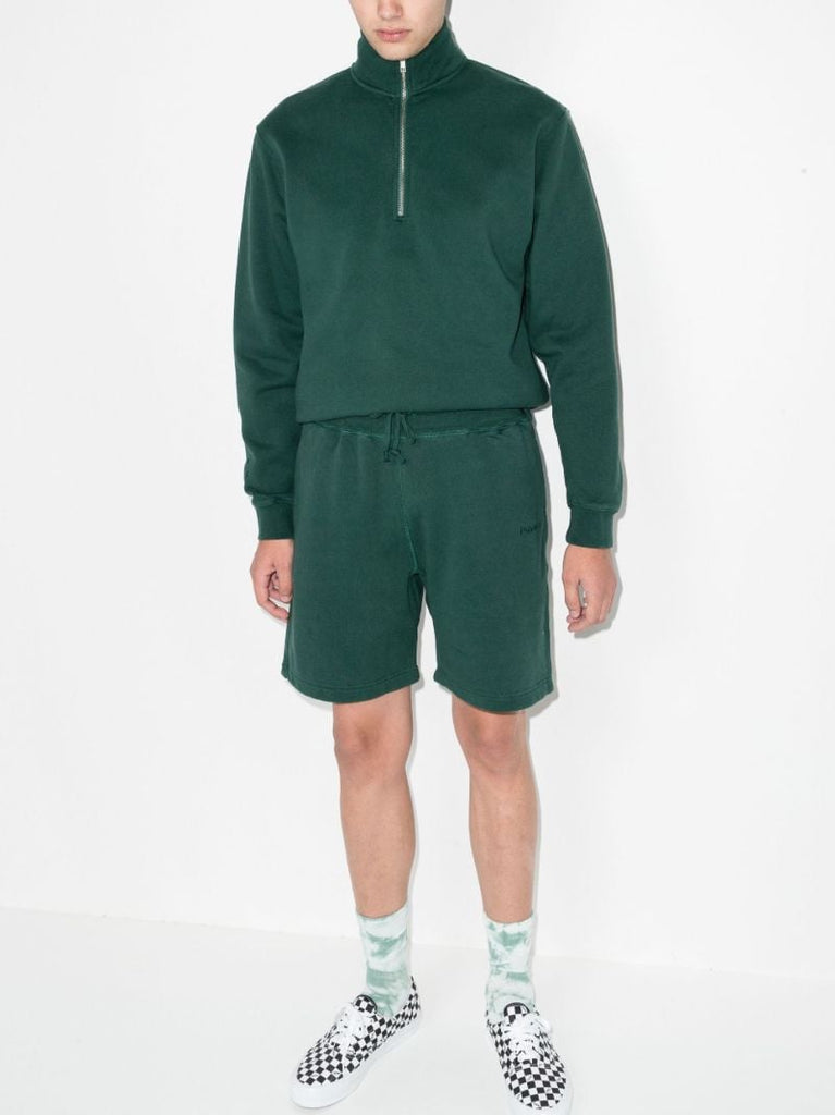 Green Jimmy Logo-embroidered Cotton Track Shorts