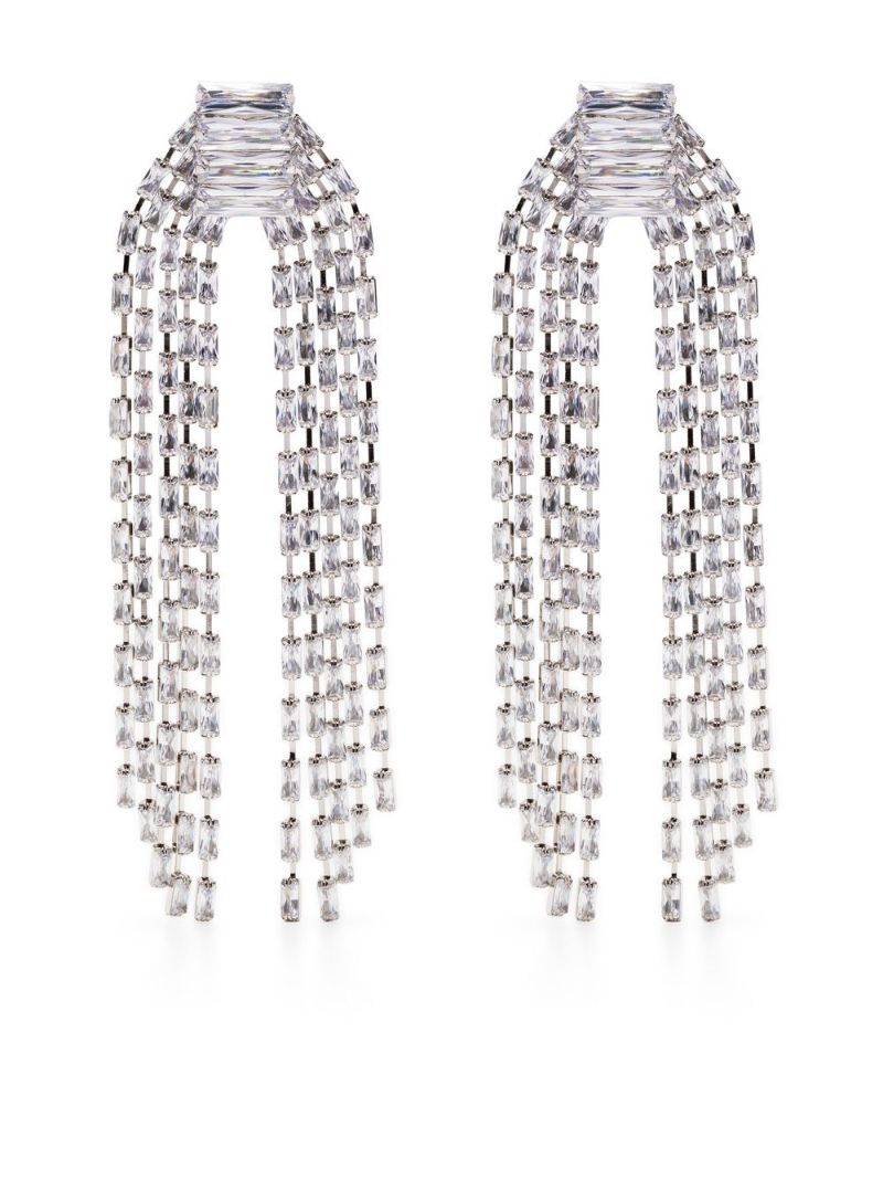 Silver-plated Miller Crystal Drop Earrings