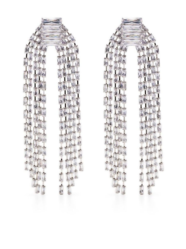Silver-plated Miller Crystal Drop Earrings